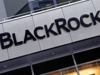 The BlackRock logo is pictured outside the company's headquarters in the Manhattan borough of New York City on May 25, 2021.